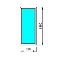 Окно ПВХ одностворчатое глухое 600×1400 мм VEKA WHS60 (СП32)