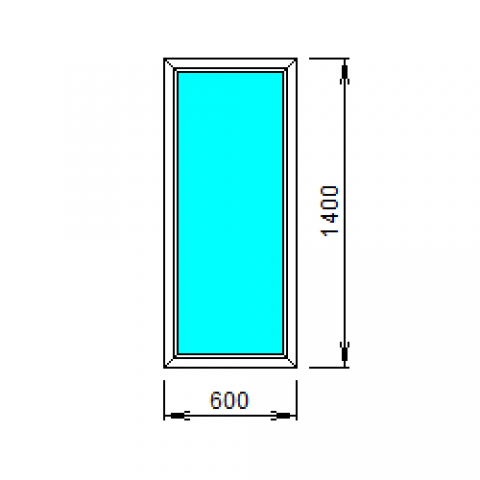 Окно ПВХ одностворчатое глухое 600×1400 мм  Exprof 70 (СП70)