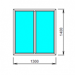 Окно ПВХ двухстворчатое глухое 1300×1400 мм   GRAIN -Nordprof 58 (СП24)