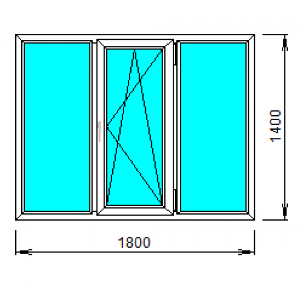 Трёхстворчатое ПВХ окно, 1400х2100 (одна створка поворотно-откидная). Окно трехстворчатое пластиковое. Окна ПВХ трехстворчатые откидные. Трехстворчатое пластиковое окно для панельных домов. Окна пластиковые оренбург цены