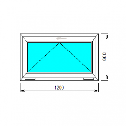Окно ПВХ с фрамужным открыванием 1200×600 мм  Exprof  70 (СП70)