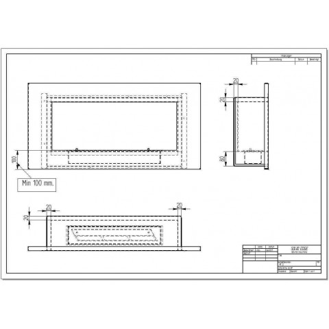 Теплоизоляционный корпус для встраивания в мебель для очага 1200 мм (ZeFire)