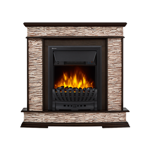 Портал Scala Classic камень сланец скалистый бурый, шпон тёмный дуб