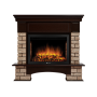 Каминокомплект Electrolux  Forte Wood 25 камень коричневый, шпон темный дуб с очагом EFP/P-2720RLS