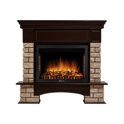 Портал Forte Wood 25U (угловой) камень коричневый, шпон темный дуб