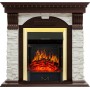 Каминокомплект Dublin - Темный дуб / Сланец белый с очагом Majestic FX Brass