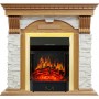 Каминокомплект Dublin - Дуб / Сланец белый с очагом Majestic FX Brass