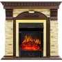 Каминокомплект Dublin - Темный дуб / Сланец с очагом Majestic FX Brass