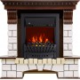 Каминокомплект Pierre Luxe - Темный дуб / Белый с очагом Aspen Black