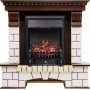 Каминокомплект Pierre Luxe - Темный дуб / Белый с очагом Fobos FX Black