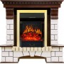 Каминокомплект Pierre Luxe - Темный дуб / Белый с очагом Majestic FX Brass
