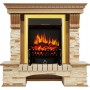 Каминокомплект Pierre Luxe - Дуб / Сланец с очагом Fobos FX Brass