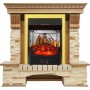 Каминокомплект Pierre Luxe - Дуб / Сланец с очагом Majestic FX M Brass