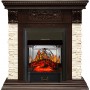 Каминокомплект Luxemburg (каменный) - Сланец/Темный дуб с очагом Majestic FX M Black