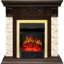 Каминокомплект Luxemburg (каменный) - Сланец/Темный дуб с очагом Majestic FX Brass