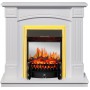 Каминокомплект Boston - Белый (Высота 925см) с очагом Fobos FX M Brass