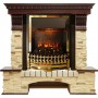 Каминокомплект Pierre Luxe угловой - Темный дуб / Сланец (Высота 1005мм) с очагом Atherton