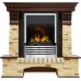 Каминокомплект Pierre Luxe угловой - Темный дуб / Сланец (Высота 1005мм) с очагом Flagstaff