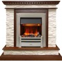 Каминокомплект Calgary - Дуб / Сланец белый с очагом Chesford