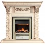 Каминокомплект Luxemburg (каменный) - Сланец/Cлоновая кость с патиной с очагом Cavendish