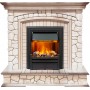 Каминокомплект Preston - Белый/Слоновая кость с патиной с очагом Brookline Black