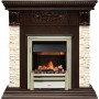 Каминокомплект Luxemburg (каменный) - Сланец/Темный дуб с очагом Cavendish