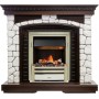 Каминокомплект Glasgow - Темный дуб / Белый с очагом Cavendish