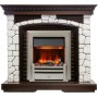 Каминокомплект Glasgow - Темный дуб / Белый с очагом Chesford