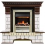 Каминокомплект Pierre Luxe угловой - Темный дуб / Белый (Высота 1020мм) с очагом Cavendish