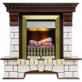 Каминокомплект Pierre Luxe угловой - Темный дуб / Белый (Высота 1020мм) с очагом Danville Antique Brass FB2 Каминокомплект Pierre Luxe угловой - Темный дуб / Белый (Высота 1020мм) с очагом Danville Antique Brass FB2