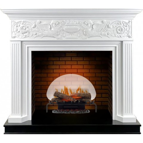 Каминокомплект Palace - Белый с черным с очагом Revillusion RLG25